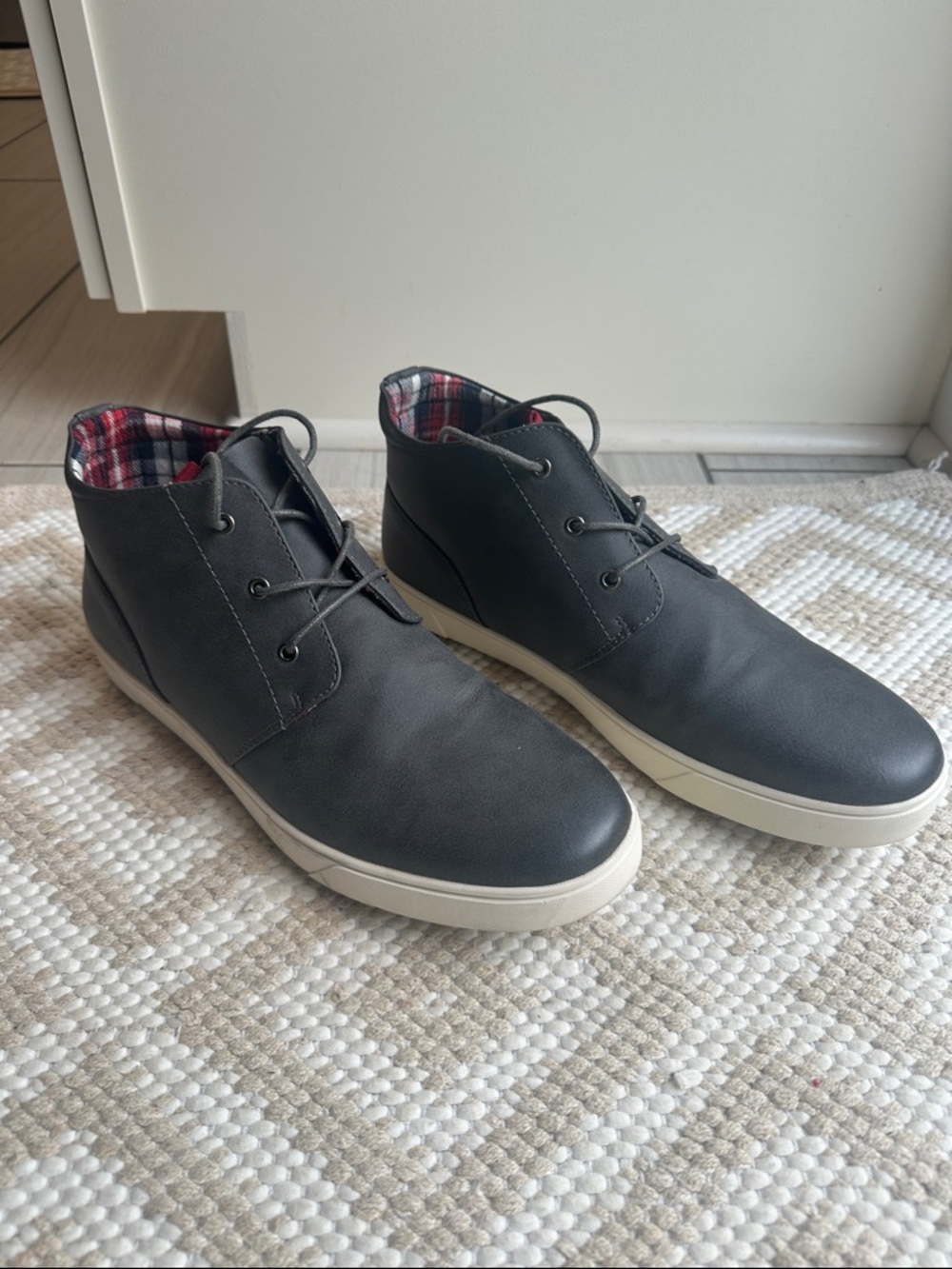 Men's Grey Flag and Anthem Chukka Sneaker Boots with Plaid Lining